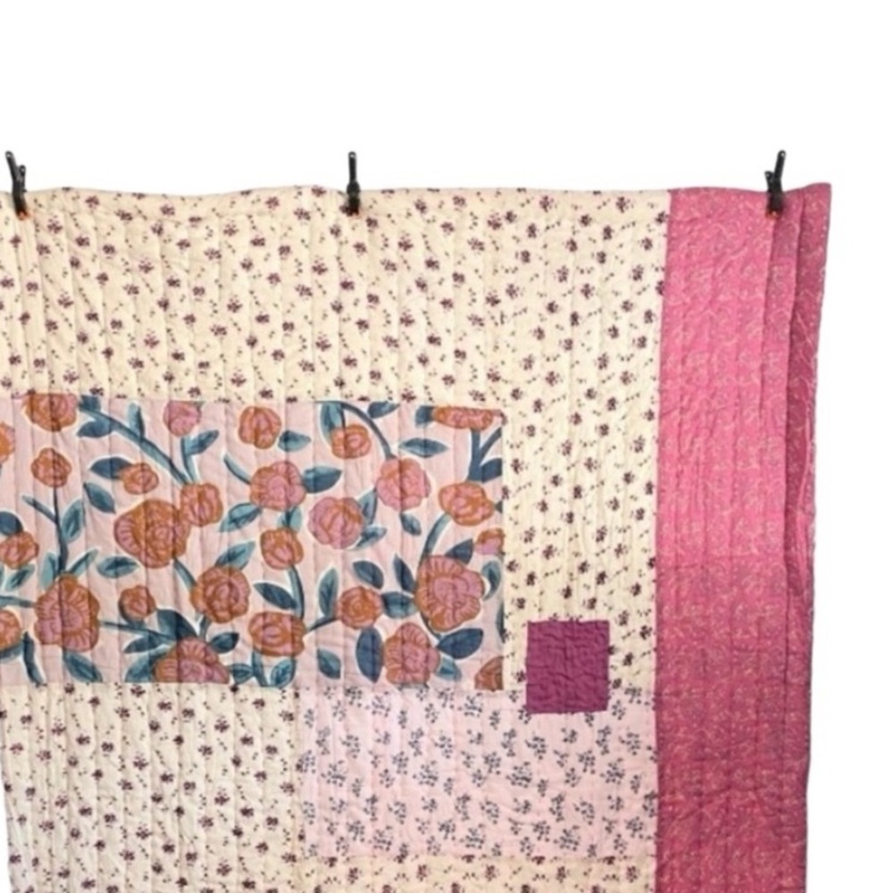 Anthropologie Marvele Patchwork Bed Blanket 60” x 80” NWT